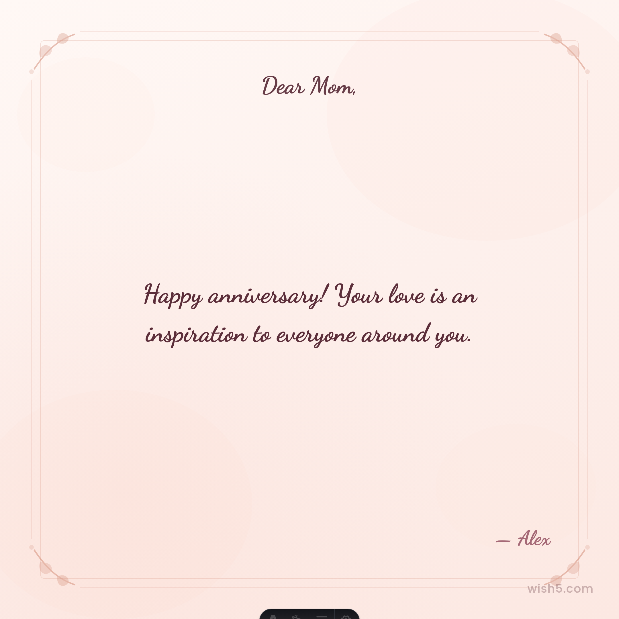 Free anniversary greeting card example — Blush Peony template