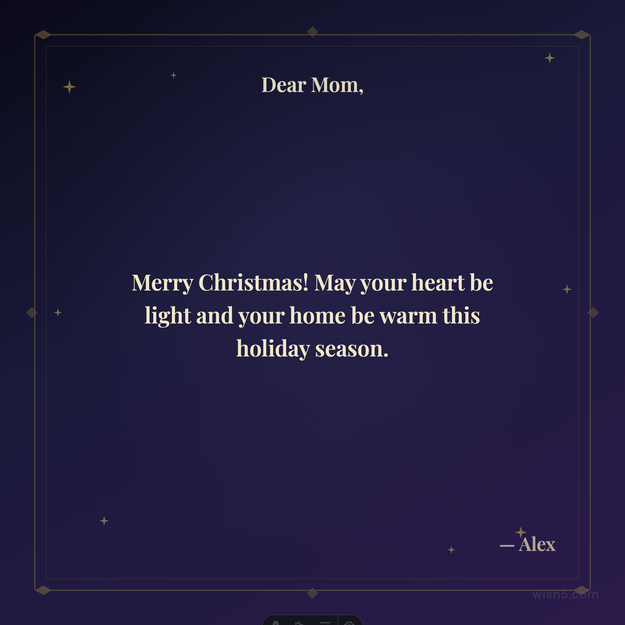 Free christmas greeting card example — New Year's Eve template