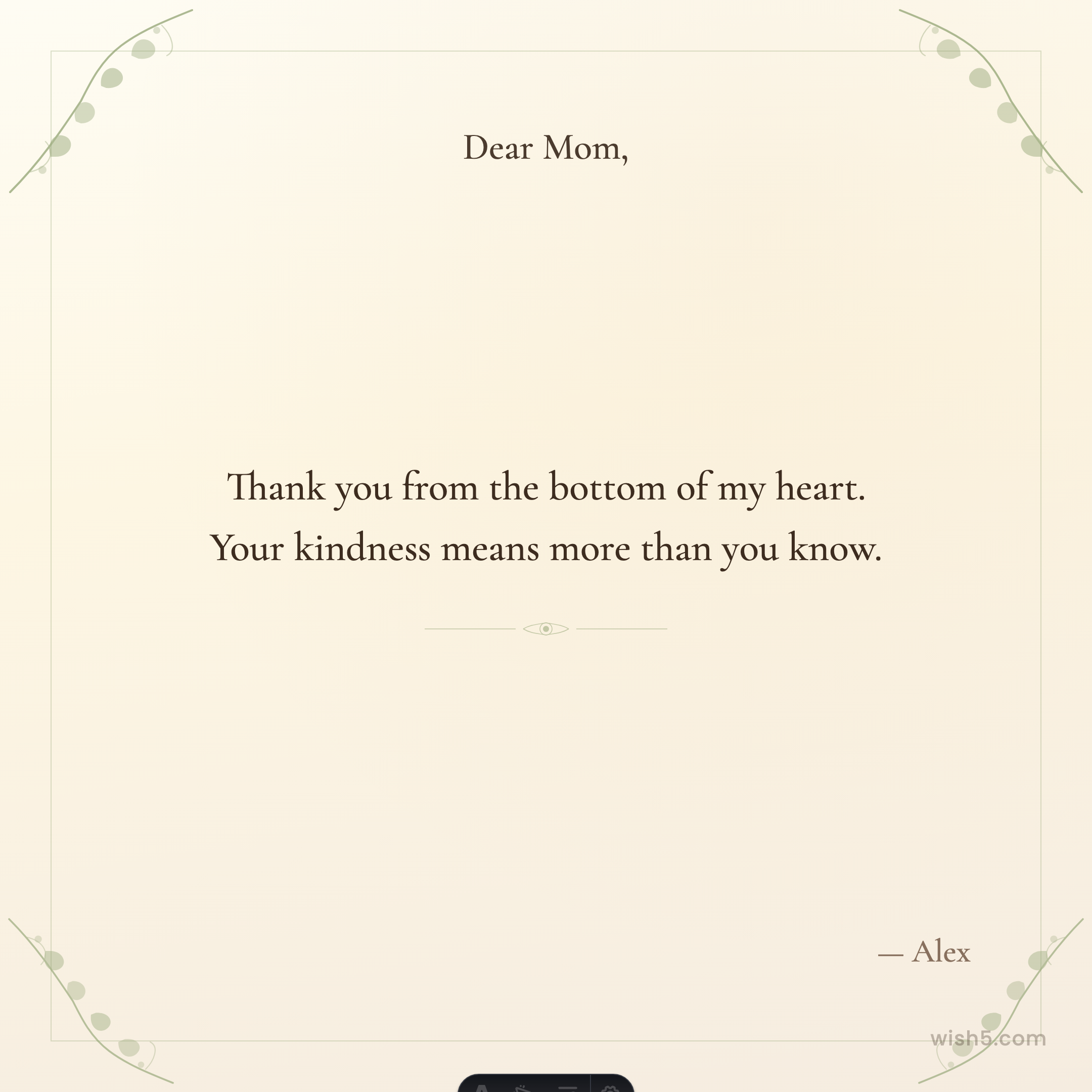 Free thank you greeting card example