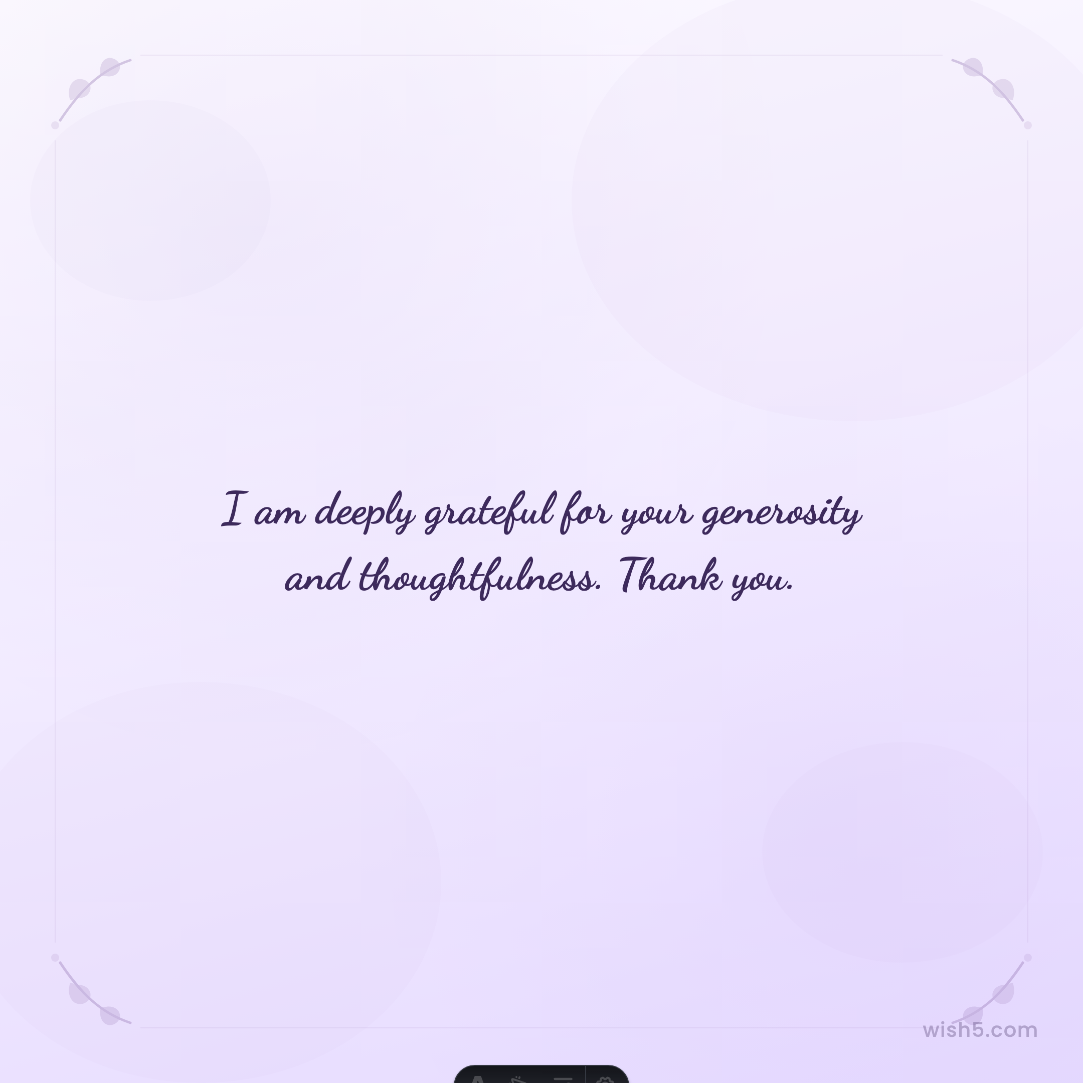Free thank you greeting card example — Lavender Dream template